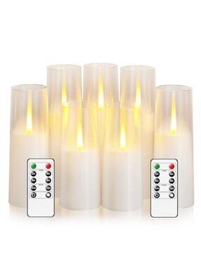 Flameless LED Pillar Candles Remote Timer Flickering Battery Operated Set